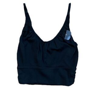 Melrose and Market Ribbed Cropped Tank Top Black Size XS